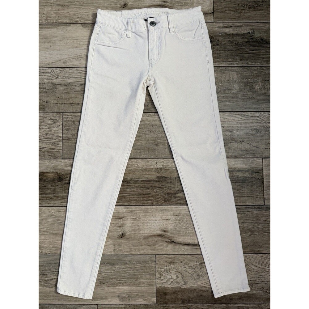 American Eagle Jegging Pants Womens 0 Ivory Corduroy AEO Cord 360 Stretch